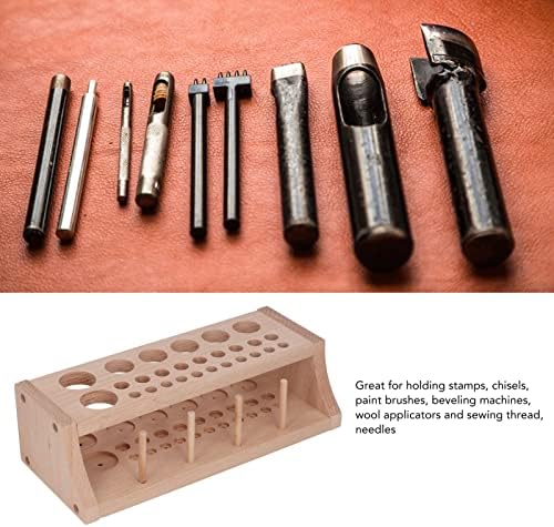 Rack de ferramentas de artesanato de couro, madeira forte e fácil de armazenamento de armazenamento de armazenamento de alta