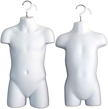 Vestido branco Macho Child e Criandler Conjunto - 4 formas de manequim corporal