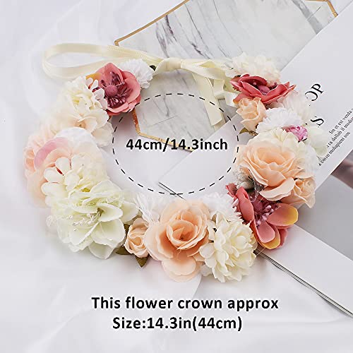 Didder Flor Ajuste Flow Flower Bands para mulheres, coroa de flores de cabelos para meninas, coroa de guirlanda floral