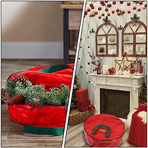 Yardwe Orange Decor Decor Christmas Wreath Storage Storage Box Christmas Bolsa de Natal para Festival Party Wedding Tote Insert Organizer