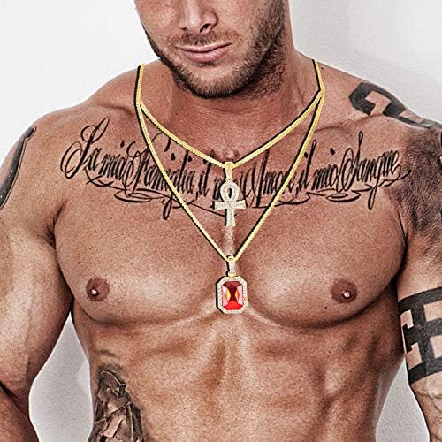 Putouzip Men Men Hip Hop Jewelry Conjunto de 18k Gold Bated Out