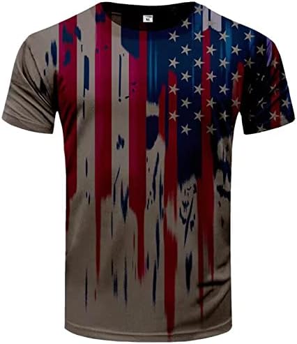 Camisetas tshirts para homens, camiseta americana de bandeira masculina camiseta patriótica Manga curta 4 de julho Aperto treino muscular Tops