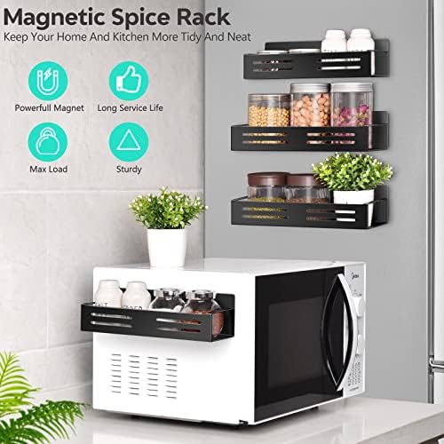 Racks de especiarias magnéticas para geladeira com ganchos Mantenha sua cozinha organizada e especiarias facilmente acessíveis com refrigerador