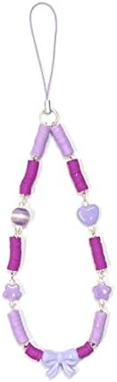 Heddz lilac acrílico contas de miçangas para projetar telefones-strings crossby de strape e fita para mulheres e meninas-comprimento