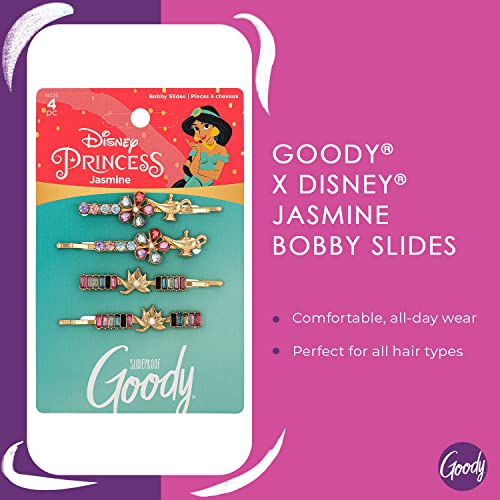 Goody Bobby Pins - 4 contagem, Princesa Disney, Jasmim - Bobbies de slides à prova de slide - acessórios para homens, mulheres,