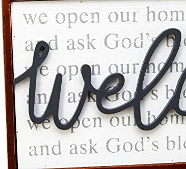 Parisloft, abrimos nossa casa no amor e na graça e perguntamos a bênção de Deus neste lugar, placa de família emoldurada em madeira