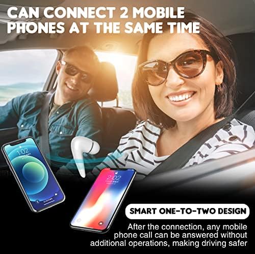 Carros sem fio de carro Bluetooth - Conecte automaticamente os fones de ouvido Bluetooth, de toque inteligente, cancelamento de fones de ouvido na orelha do bluetooth suporta de suporte de cigarro com isqueiro carregamento