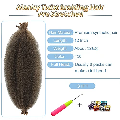 Marley Twist Braiding Hair ombre ombre 12 polegadas Marley Hair para Locs Faux Butterfly Locs Cabelo de crochê para