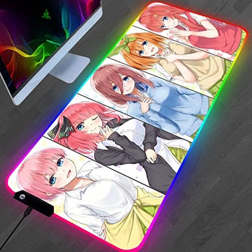 Kawaii Classic Quintuplets Mouse Pad Animado Pad Gamer PC PC Teclado Tapete Acessórios para jogos de jogo Mouse pad 31,5 x 11,8