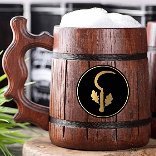 DRUID Druid Caneca de cerveja. D&D Wooden Tankard. Caneca de cerveja de madeira. Presente personalizado para ele.