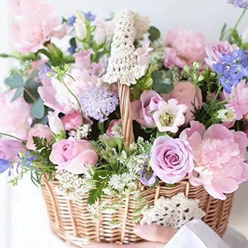 Syftgmz artesanal de cesta de flores de vime de vime
