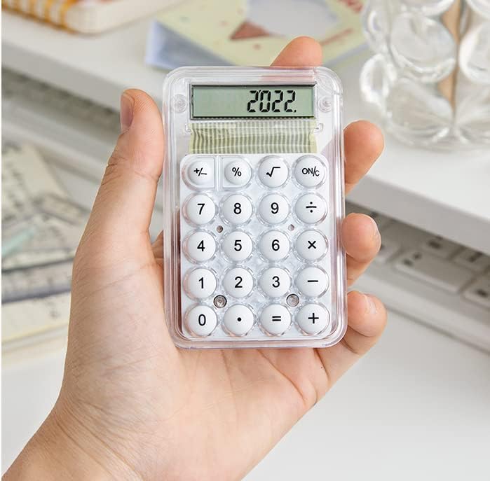 Mini calculadora fofa calculadora kawaii calculadora transparente calculadora portátil de bolso para estudantes e crianças