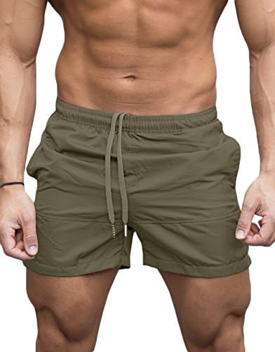 Lookwoild Mens Beach Shorts Calças de treino casual shorts esportivos elásticos calças curtas