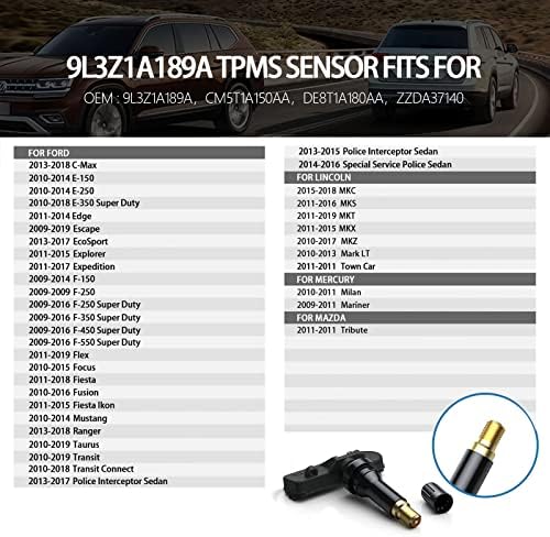 Sensores de TPMs para Ford, Lincoln, Mercúrio, Mazad, Sensor de pressão de pneu pré-programado, substituição do