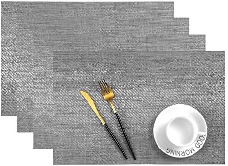 Leettaltree cinza Placemats, tapetes de local para não deslizamento resistentes ao calor para mesa de jantar, tapetes de