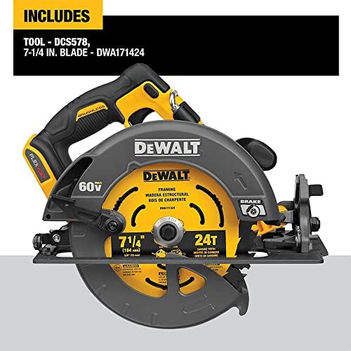 DeWalt FlexVolt 60V Max* serra circular com freio, 7-1/4 polegadas, apenas ferramenta