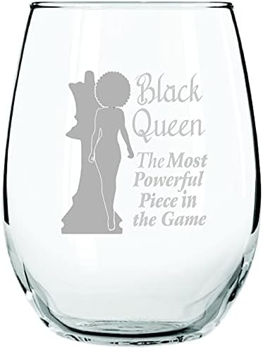 Glass de vinho da rainha preta | Mulheres de cor afro -americanas | Irmãs da esposa Filhas Amigos das mães | Perfeito