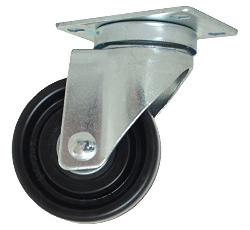 RWM Casters Versatrac 27 Série Caster, giro, roda fenólica, rolamento de esferas, capacidade de 275 lbs, diâmetro da roda de 3-1/2 , largura da roda de 1-1/4, altura de montagem de 4-3/4 , 3-3 /4 Comprimento da placa, 2-5/8 Largura da placa