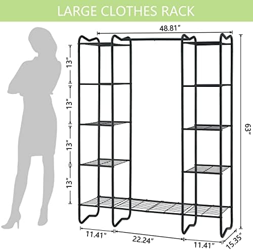 Gewudraw Metal Freesternding Closet Rack de guarda