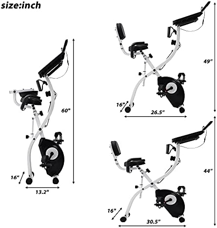 Bicicleta estacionária bicicleta dobrável bicicleta interna bicicleta de ciclismo 8 níveis resistência magnética ajustável com confortável suporte para comprimidos de almofada de assento para exercícios de cardio e treinamento de força