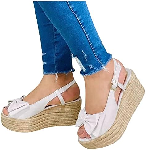 Sandálias Yhiwu Mulheres Plataforma de verão Cosqueiro tornozelo Sandálias abertas do pé de alate