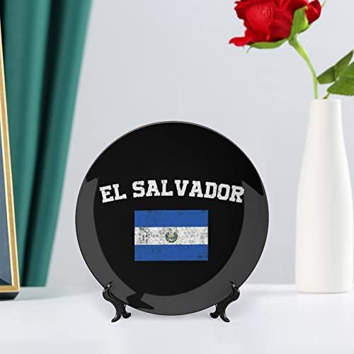 Placas decorativas de placa de bandeira de El Salvador Decoração de parede pendurada na parede com estação de exibição