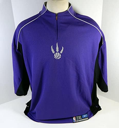 2004-05 Toronto Raptors Chris Bosh 4 Game usou Camisa de aquecimento roxo 2xlt 245 - NBA Game usado