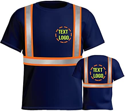 Camisetas de segurança reflexiva de alta visibilidade logotipo personalizado oi visita de manga curta camisa de trabalho para