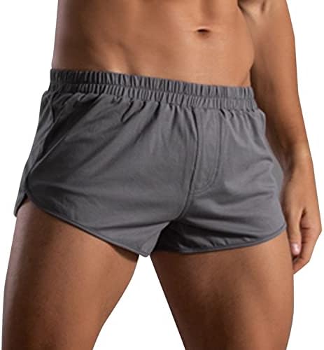 Mens boxer shorts masculinos de verão calça de algodão sólida faixa elástica solta esportes casuais rápidos seco masculino masculino