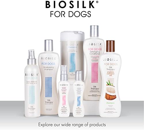 Biosilk For Dogs Dog Helfing Kit de cães de cães Kit Inclui shampoo de cachorro, condicionador de cães, spray sem água,