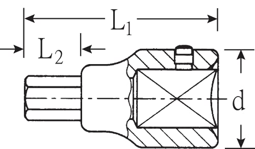 Stahlwille 05050022 INFEX SOCKET No. 59, tamanho 22mm, acionamento de 3/4 de polegada, use para parafusos de cabeça de soquete, qualidade cromada, qualidade de alto desempenho, feita na Alemanha