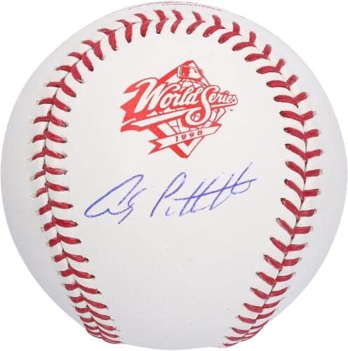 Andy Pettitte New York Yankees autografou o logotipo da World Series 1998 - Baseball autografado