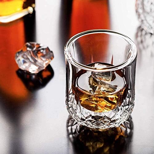 Nianxinn Whisky DeCantador Whisky Glasses Parede dupla, coquetéis, copos, vidro antiquado, vidro de pedras, copos de cristal,