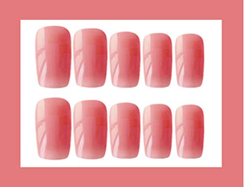 CANB FALSE NEADS Pressione as unhas quadradas Pesquías falsas pêssego de acrílico rosa Clipe de capa completa em unhas 24pcs para mulheres e meninas