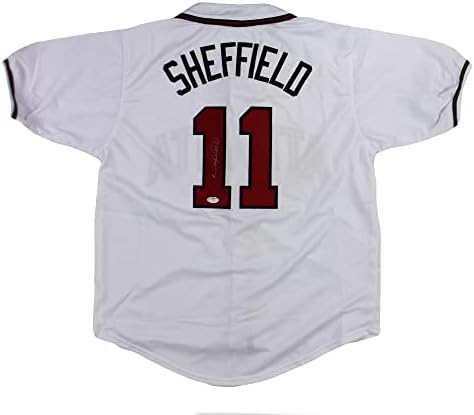 Gary Sheffield assinou a camisa branca personalizada de Atlanta