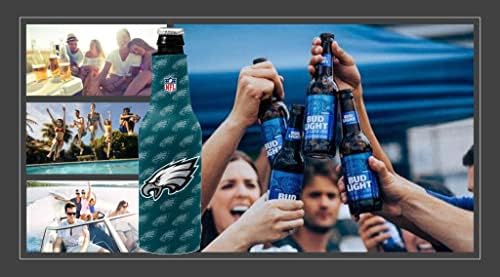 Bud Light & NFL Licenciado Premiado Botão de Neoprene Koozy Tampa/manga mais fria -Aparelas de bebidas dobráveis ​​de gameday para 12 onças de garrafas de cerveja, 2 pacote: design de 2 lados
