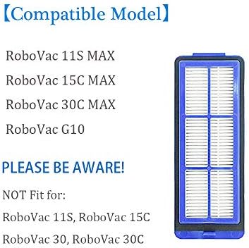 Filtros de peças de reposição para eufy robovac 11s max - kit de acessórios para robovac 15c max 30c max robovac g10, vácuo robótico G20, 4 pacote