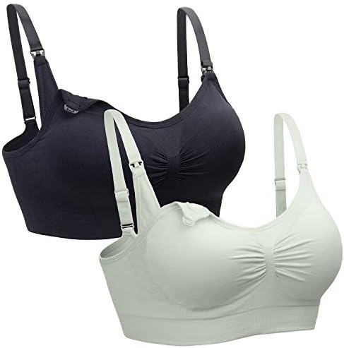 Suekaphin 2pack sutiã de sutiã sem fio BRA SURA DOMENCIDADE MATORNIDADE BRA AMAMENTAGEM