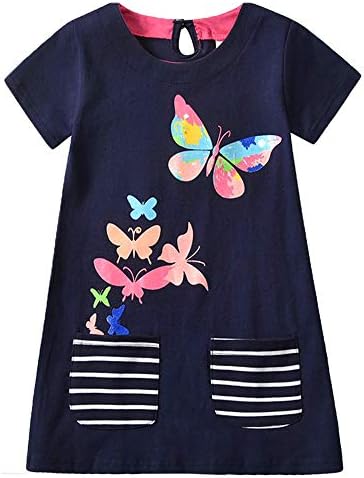 Vikita Toddler Girls Dresses Vestidos de inverno Vestido com capuz com capuz Dresses casuais com bolsos para meninas de 2 a 12 anos