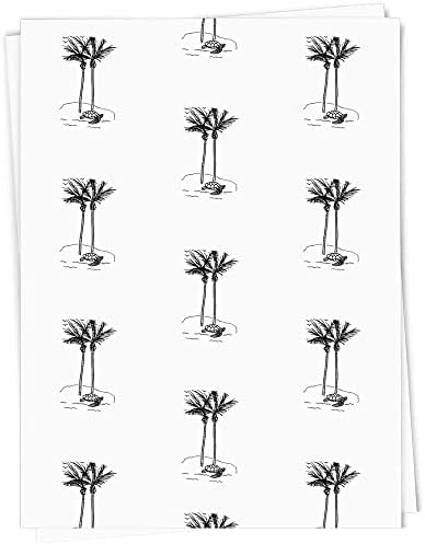 5 x A1 'Desert Island & Turtle' embrulhar/embrulhar folhas de papel