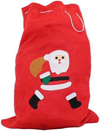 PretyZoom 30x40cm Trajes de Natal Tecido Papai Noel Sack de presente com cordas de cordão Sacos de doces tratam bolsa de brindes