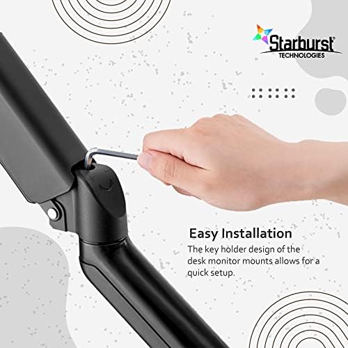 Starburst Technologies Flexion Black Series Hight Ajuste Monitor Stand com carregamento duplo USB 2.0, compatível com monitor