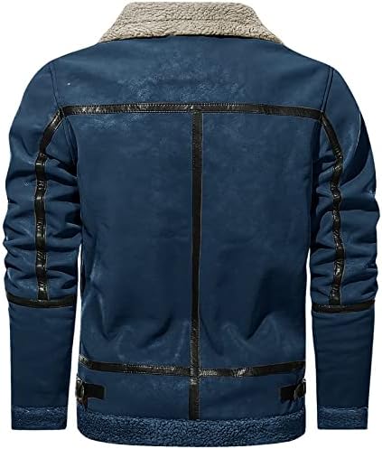 Casaco de couro Minemin Mens Mens, jaqueta para homens casuais jaqueta de couro falso com capuz removível