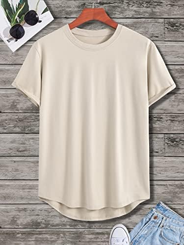 Camisetas masculinas de Okasen Men camisetas de bainha curvadas camisetas para homens