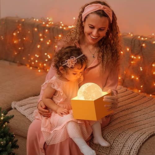 Lâmpada da lua de Brightworld, Luz de Impressão 3D Luz de 7,1 polegadas Lua Night Light Gift para meninas meninos crianças