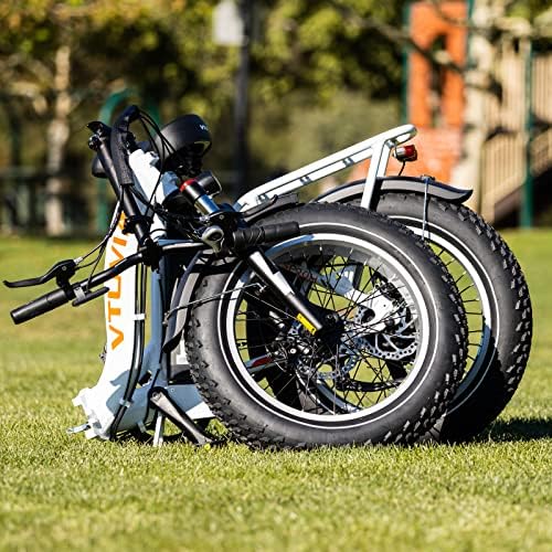 Bicicleta elétrica VTuvie 20 x 4,0 pneu gordo e passo dobrável bicicletas elétricas para adultos, motor de lítio removível de 750w