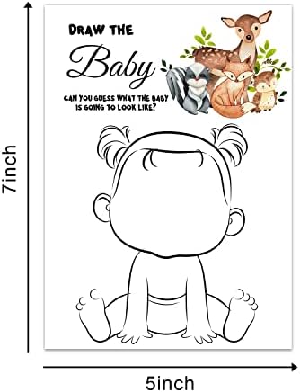 GGJGRPX Baby Shower Cards, Animais Safari Desenham o cartão de jogo para bebê para festa de chá de bebê ， engraçado Icebreak