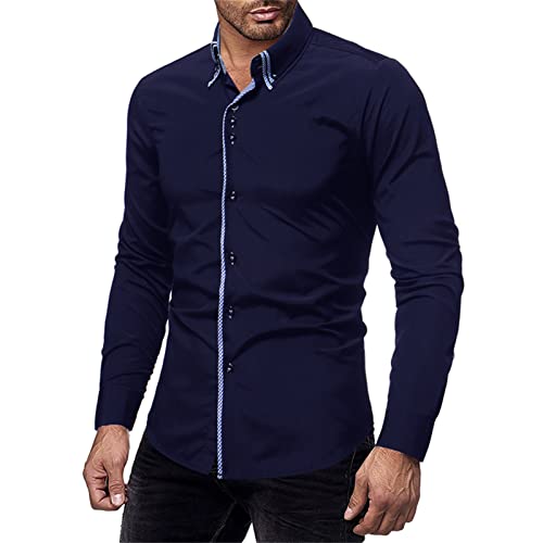 Maiyifu-gj Men de manga longa masculina camisas para baixo