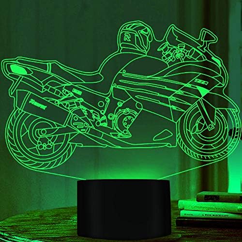 3D motocicleta carro noite mesa leve lâmpada decoração mesa de mesa lâmpadas de ilusão óptica 7 luzes de cor luzes