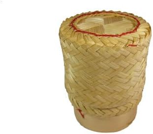 Rice de arroz pegajoso tailandês cesta de bambu de bambu de 3,5 polegadas por inspirepossible